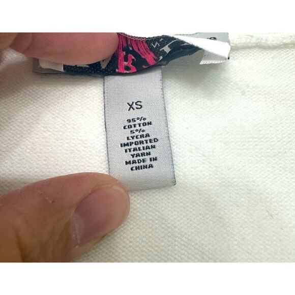 Hartly x Autumn Cashmere White Cotton Blend Cropped Cardigan XS Italian Yarn - Picture 6 of 7